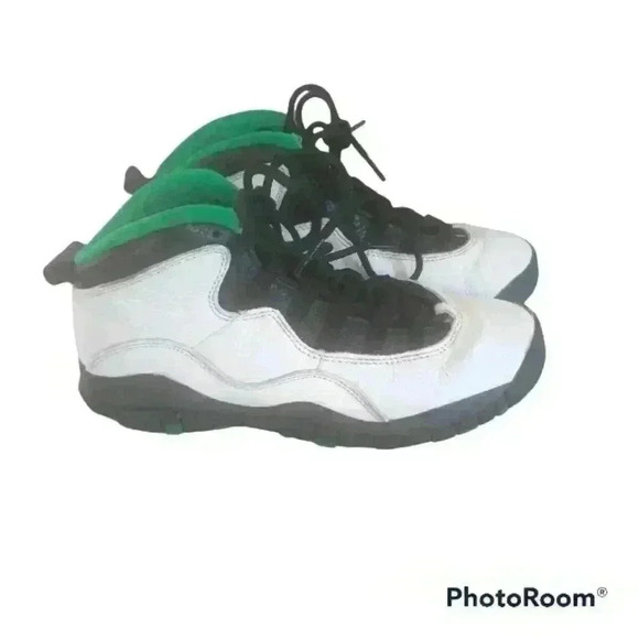 Nike Air Jordan 10 White Ans Green Retro Seattle Shoe 5.5Y 7W - Picture 1 of 16